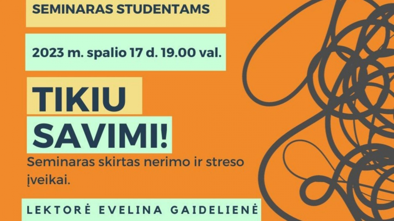 Seminaras studentams, kaip įveikti stresą