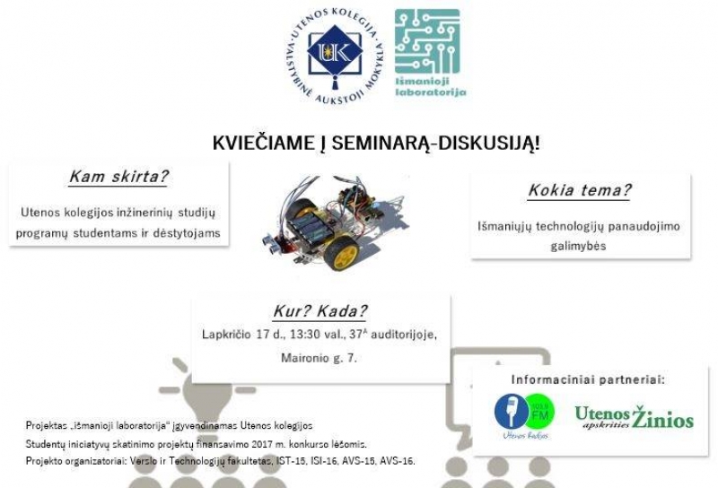 Studentai kviečia į ,,Išmaniąją laboratoriją"