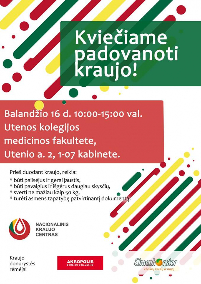 Padovanok kraujo - išgelbėk gyvybę